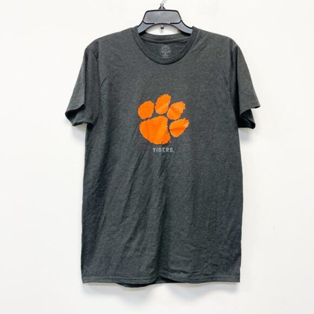Rivalry Threads NCAA Clemson Tigers Paw Print Gray Crewneck T Shirt Size M‎